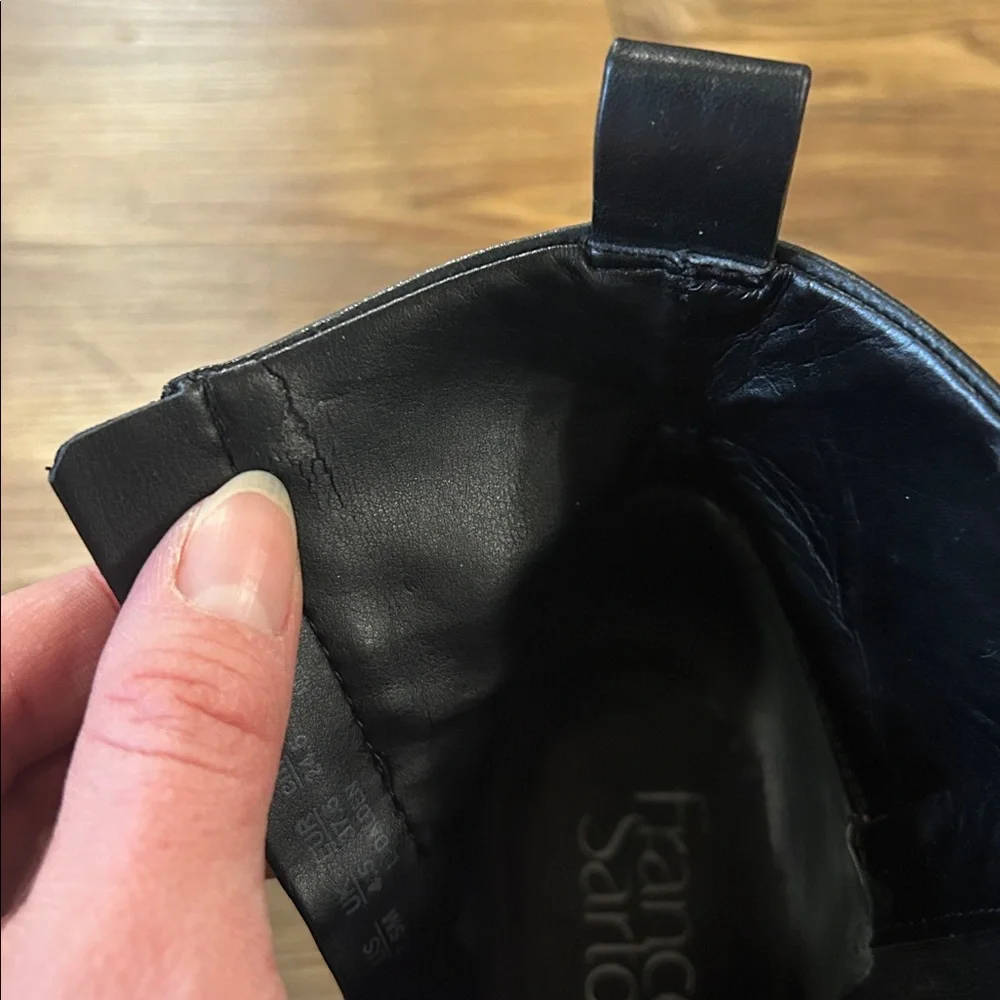 Franco Sarto Black Leather Ankle Booties - Picture 8 of 9